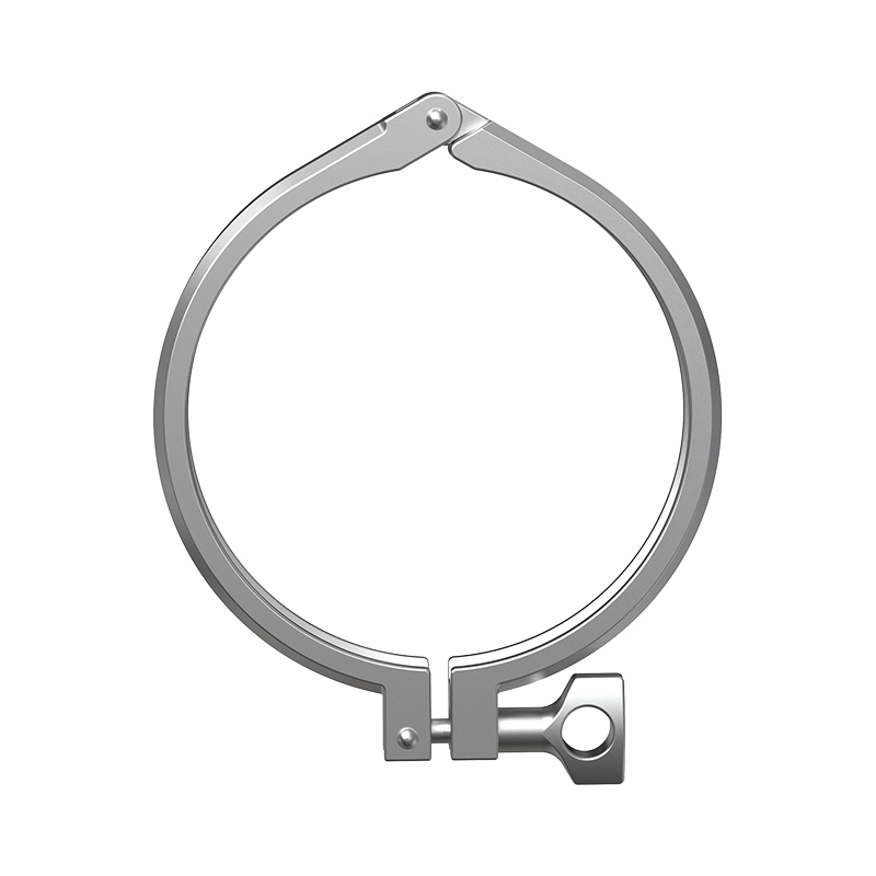 How does the sanitary clamp ensure aseptic operation of the food processing line?